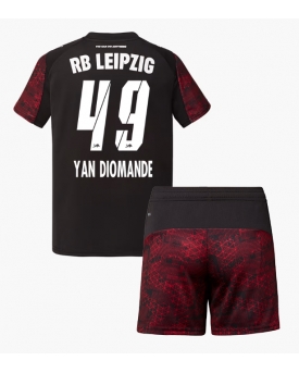 RB Leipzig Yan Diomande #49 Maglia Gara Terza Repliche 2025-26 Bambino Maniche Corte